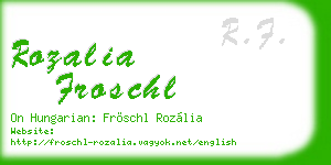 rozalia froschl business card
