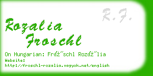 rozalia froschl business card